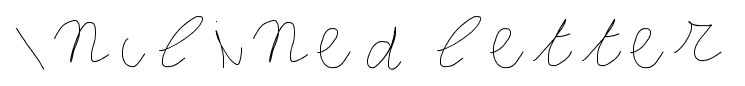 Inclined letter font